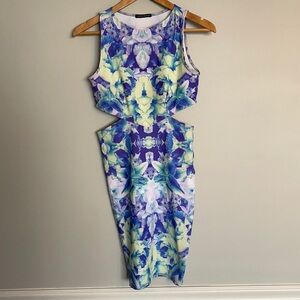 Donna Mizani Floral Cutout Bodycon Dress S